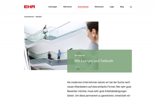 EHA Website Unternehmen