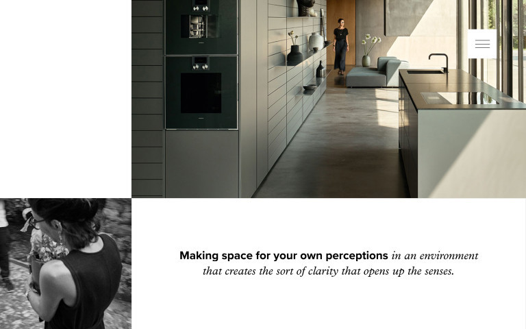 Poggenpohl website detail "Making space for your own perceptions …"