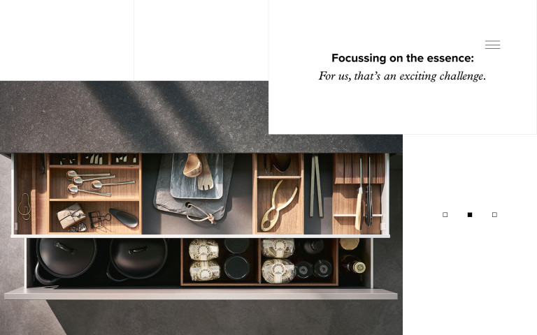Poggenpohl website detail "Focussing on the essence …"