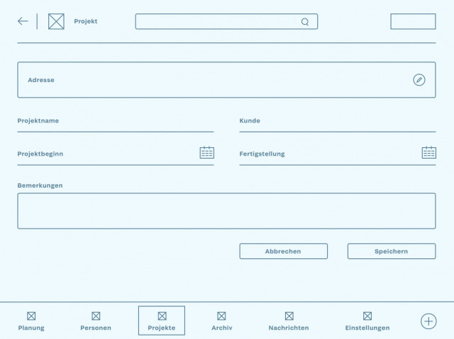 Teamcast Wireframe Projekt